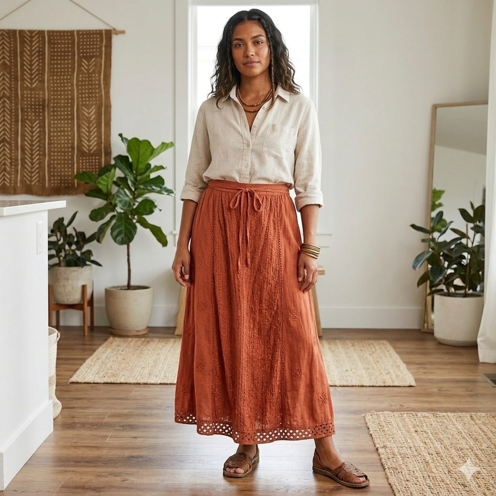 Vintage Papa Rayon Boho Skirt - S/M